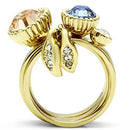 Silver Jewelry Rings Yellow Gold Ring GL276 Gold - Brass Ring with Top Grade Crystal Alamode Fashion Jewelry Outlet