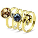 Silver Jewelry Rings Yellow Gold Ring GL276 Gold - Brass Ring with Top Grade Crystal Alamode Fashion Jewelry Outlet