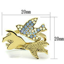 Silver Jewelry Rings Yellow Gold Ring GL277 Gold - Brass Ring with Top Grade Crystal Alamode Fashion Jewelry Outlet