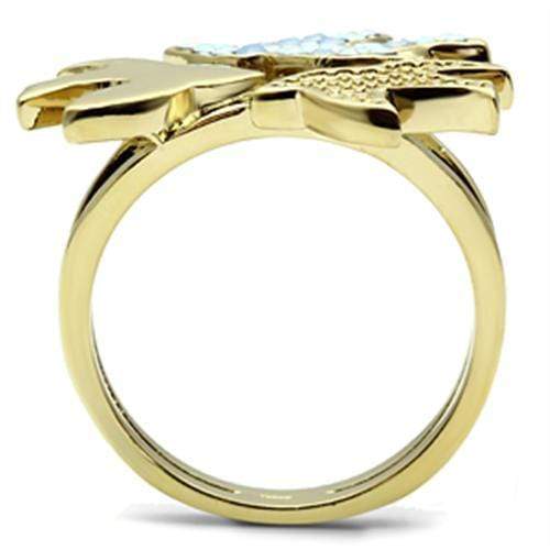 Silver Jewelry Rings Yellow Gold Ring GL277 Gold - Brass Ring with Top Grade Crystal Alamode Fashion Jewelry Outlet