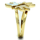 Silver Jewelry Rings Yellow Gold Ring GL277 Gold - Brass Ring with Top Grade Crystal Alamode Fashion Jewelry Outlet