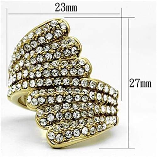 Silver Jewelry Rings Yellow Gold Ring GL284 Gold - Brass Ring with Top Grade Crystal Alamode Fashion Jewelry Outlet