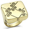 Silver Jewelry Rings Yellow Gold Ring GL287 Gold - Brass Ring with Epoxy in Jet Alamode Fashion Jewelry Outlet