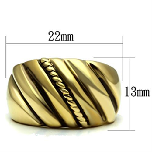 Silver Jewelry Rings Yellow Gold Ring GL289 Gold - Brass Ring with Epoxy in Jet Alamode Fashion Jewelry Outlet