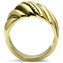 Silver Jewelry Rings Yellow Gold Ring GL289 Gold - Brass Ring with Epoxy in Jet Alamode Fashion Jewelry Outlet