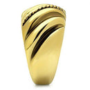 Silver Jewelry Rings Yellow Gold Ring GL289 Gold - Brass Ring with Epoxy in Jet Alamode Fashion Jewelry Outlet