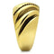 Silver Jewelry Rings Yellow Gold Ring GL289 Gold - Brass Ring with Epoxy in Jet Alamode Fashion Jewelry Outlet