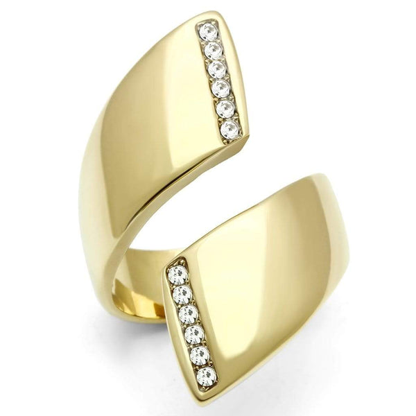 Silver Jewelry Rings Yellow Gold Ring GL292 Gold - Brass Ring with Top Grade Crystal Alamode Fashion Jewelry Outlet