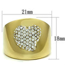 Silver Jewelry Rings Yellow Gold Ring GL293 Gold - Brass Ring with Top Grade Crystal Alamode Fashion Jewelry Outlet