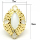 Silver Jewelry Rings Yellow Gold Ring GL294 Gold - Brass Ring with Synthetic in White Alamode Fashion Jewelry Outlet