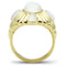 Silver Jewelry Rings Yellow Gold Ring GL294 Gold - Brass Ring with Synthetic in White Alamode Fashion Jewelry Outlet