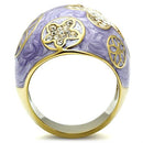 Silver Jewelry Rings Yellow Gold Ring GL295 Gold - Brass Ring with Top Grade Crystal Alamode Fashion Jewelry Outlet