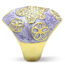 Silver Jewelry Rings Yellow Gold Ring GL295 Gold - Brass Ring with Top Grade Crystal Alamode Fashion Jewelry Outlet