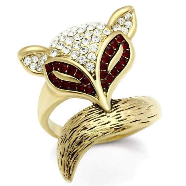 Silver Jewelry Rings Yellow Gold Ring GL297 Gold - Brass Ring with Top Grade Crystal Alamode Fashion Jewelry Outlet