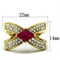 Silver Jewelry Rings Yellow Gold Ring GL298 Gold - Brass Ring with AAA Grade CZ in Ruby Alamode Fashion Jewelry Outlet