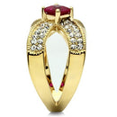 Silver Jewelry Rings Yellow Gold Ring GL298 Gold - Brass Ring with AAA Grade CZ in Ruby Alamode Fashion Jewelry Outlet