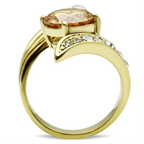 Silver Jewelry Rings Yellow Gold Ring GL300 Gold - Brass Ring with AAA Grade CZ Alamode Fashion Jewelry Outlet