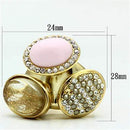 Silver Jewelry Rings Yellow Gold Ring GL301 Gold - Brass Ring with Top Grade Crystal Alamode Fashion Jewelry Outlet