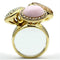 Silver Jewelry Rings Yellow Gold Ring GL301 Gold - Brass Ring with Top Grade Crystal Alamode Fashion Jewelry Outlet