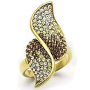 Silver Jewelry Rings Yellow Gold Ring GL304 Gold - Brass Ring with Top Grade Crystal Alamode Fashion Jewelry Outlet