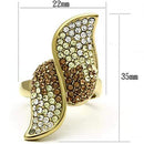 Silver Jewelry Rings Yellow Gold Ring GL304 Gold - Brass Ring with Top Grade Crystal Alamode Fashion Jewelry Outlet