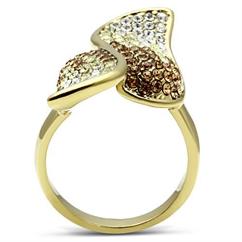 Silver Jewelry Rings Yellow Gold Ring GL304 Gold - Brass Ring with Top Grade Crystal Alamode Fashion Jewelry Outlet