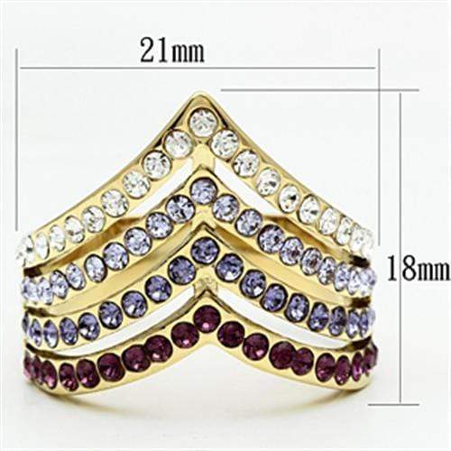 Silver Jewelry Rings Yellow Gold Ring GL305 Gold - Brass Ring with Top Grade Crystal Alamode Fashion Jewelry Outlet