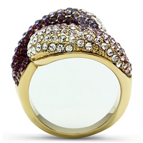 Silver Jewelry Rings Yellow Gold Ring GL306 Gold - Brass Ring with Top Grade Crystal Alamode Fashion Jewelry Outlet