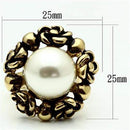 Silver Jewelry Rings Yellow Gold Ring GL308 Gold - Brass Ring with Synthetic in White Alamode Fashion Jewelry Outlet