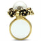 Silver Jewelry Rings Yellow Gold Ring GL308 Gold - Brass Ring with Synthetic in White Alamode Fashion Jewelry Outlet