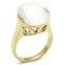 Silver Jewelry Rings Yellow Gold Ring GL309 Gold - Brass Ring with Synthetic in White Alamode Fashion Jewelry Outlet