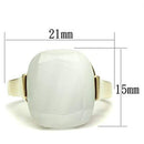 Silver Jewelry Rings Yellow Gold Ring GL309 Gold - Brass Ring with Synthetic in White Alamode Fashion Jewelry Outlet