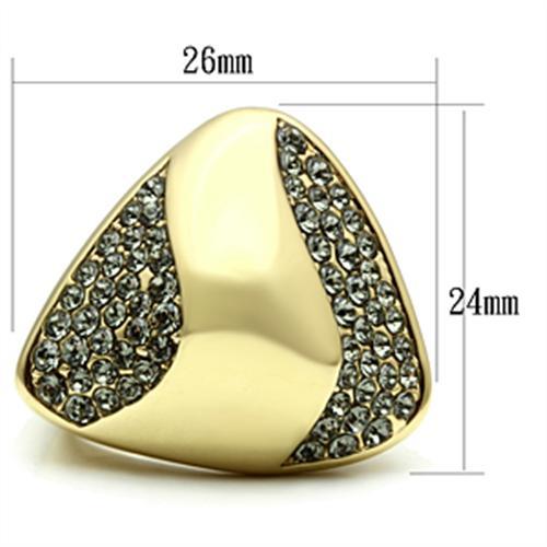 Silver Jewelry Rings Yellow Gold Ring GL311 Gold - Brass Ring with Top Grade Crystal Alamode Fashion Jewelry Outlet