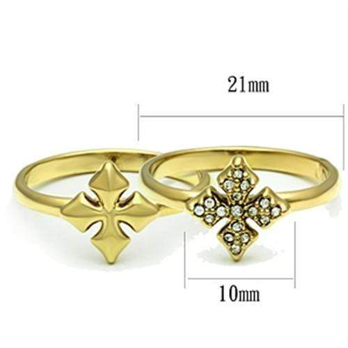 Silver Jewelry Rings Yellow Gold Ring GL319 Gold - Brass Ring with Top Grade Crystal Alamode Fashion Jewelry Outlet