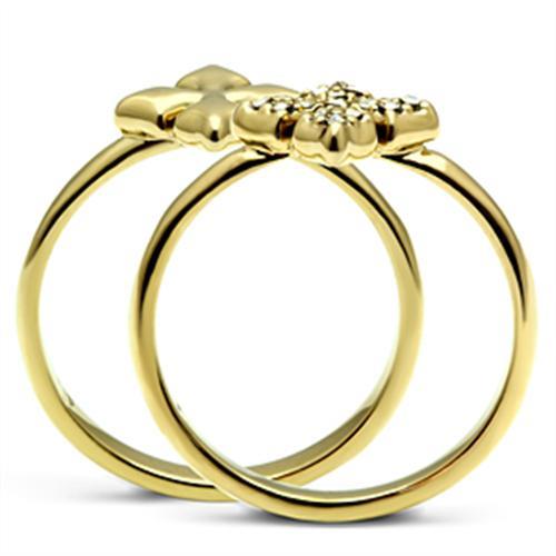 Silver Jewelry Rings Yellow Gold Ring GL319 Gold - Brass Ring with Top Grade Crystal Alamode Fashion Jewelry Outlet