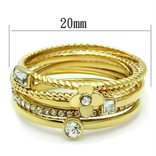 Silver Jewelry Rings Yellow Gold Ring GL322 Gold - Brass Ring with Top Grade Crystal Alamode Fashion Jewelry Outlet