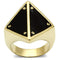 Silver Jewelry Rings Yellow Gold Ring GL325 Gold - Brass Ring with Epoxy in Jet Alamode Fashion Jewelry Outlet