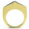 Silver Jewelry Rings Yellow Gold Ring GL325 Gold - Brass Ring with Epoxy in Jet Alamode Fashion Jewelry Outlet