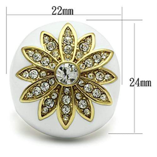 Silver Jewelry Rings Yellow Gold Ring GL326 Gold - Brass Ring with Top Grade Crystal Alamode Fashion Jewelry Outlet