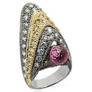 Silver Jewelry Rings Yellow Gold Ring LO1001 Rhodium+Gold+ Ruthenium Brass Ring with CZ Alamode Fashion Jewelry Outlet