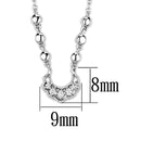 Charm Necklace 3W448 Rhodium Brass Necklace with AAA Grade CZ