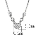 Charm Necklace 3W449 Rhodium Brass Necklace with AAA Grade CZ