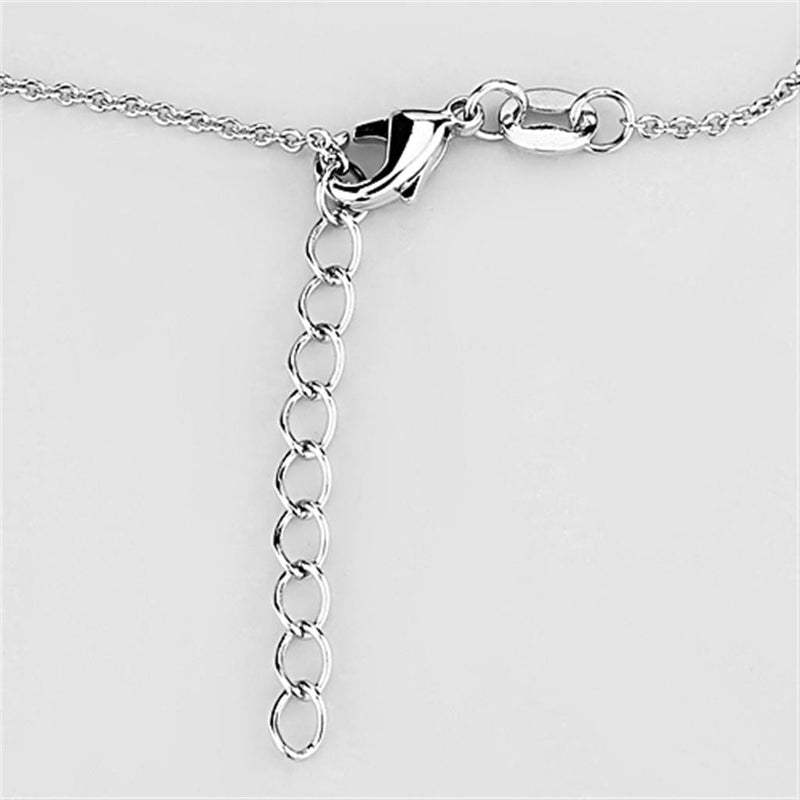 Charm Necklace 3W449 Rhodium Brass Necklace with AAA Grade CZ