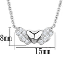 Charm Necklace 3W451 Rhodium Brass Necklace with AAA Grade CZ