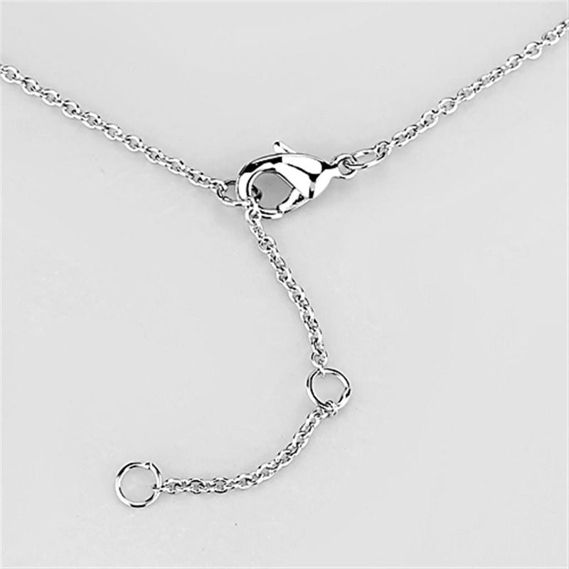Charm Necklace 3W451 Rhodium Brass Necklace with AAA Grade CZ