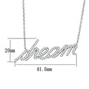 Charm Necklace 3W455 Rhodium Brass Necklace with AAA Grade CZ