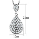 Charm Necklace 3W720 Rhodium Brass Necklace with AAA Grade CZ