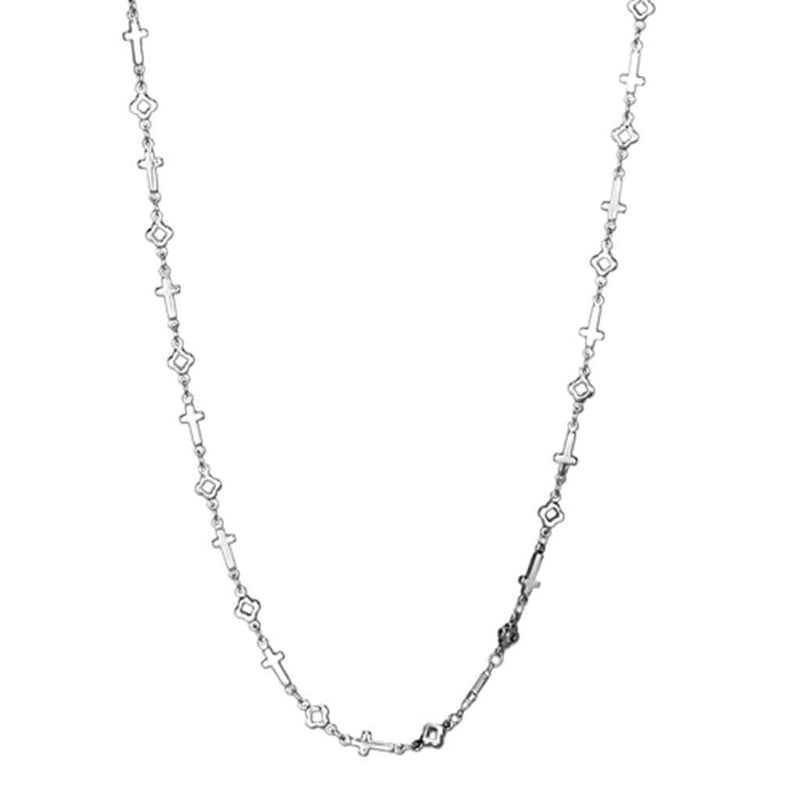 Charm Necklace LO3452 Rhodium Brass Necklace