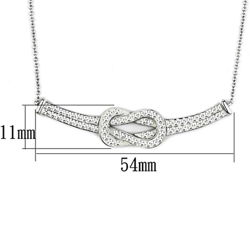 Crystal Necklace 3W406 Rhodium Brass Necklace with Top Grade Crystal