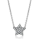 Crystal Necklace LO3225 Rhodium Brass Necklace with Top Grade Crystal